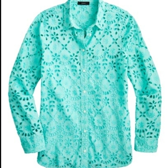 J. Crew Tops - J. Crew Button-up shirt in embroidered AJ384